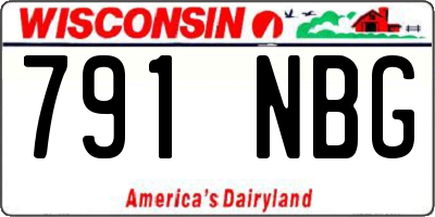 WI license plate 791NBG