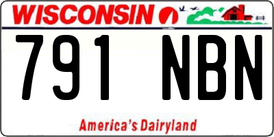 WI license plate 791NBN