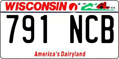 WI license plate 791NCB