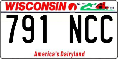 WI license plate 791NCC