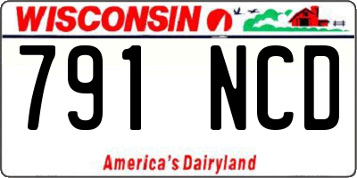 WI license plate 791NCD