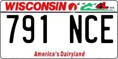 WI license plate 791NCE