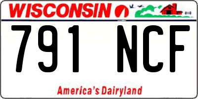 WI license plate 791NCF