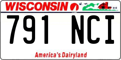WI license plate 791NCI