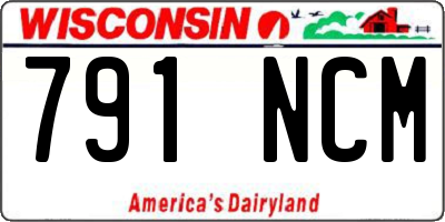 WI license plate 791NCM