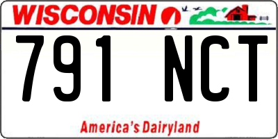 WI license plate 791NCT