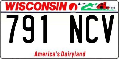 WI license plate 791NCV