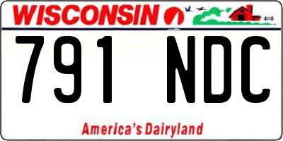 WI license plate 791NDC