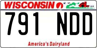 WI license plate 791NDD