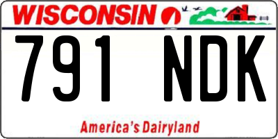 WI license plate 791NDK