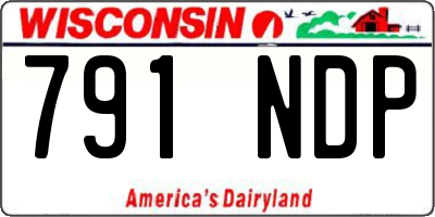 WI license plate 791NDP