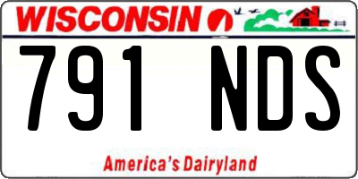 WI license plate 791NDS