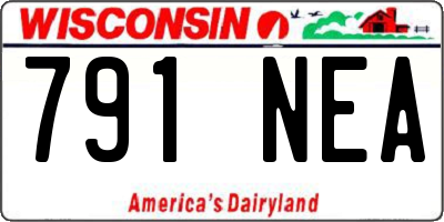 WI license plate 791NEA