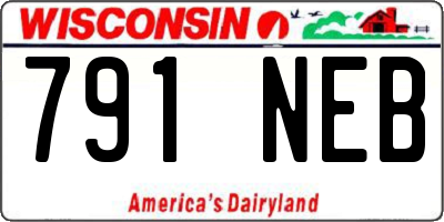 WI license plate 791NEB