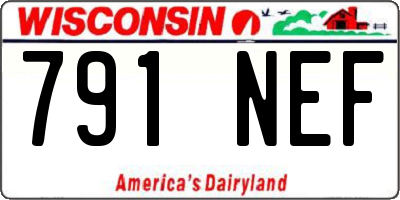WI license plate 791NEF