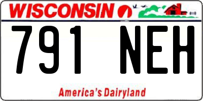 WI license plate 791NEH