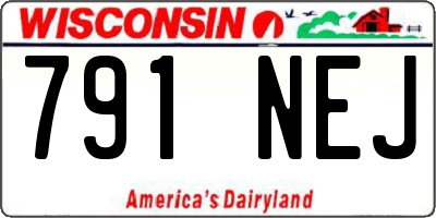 WI license plate 791NEJ