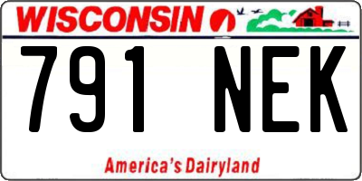 WI license plate 791NEK