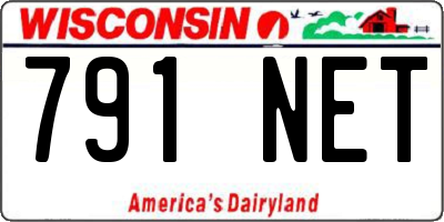 WI license plate 791NET
