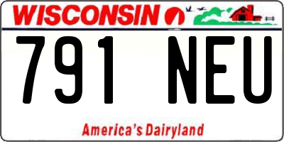 WI license plate 791NEU