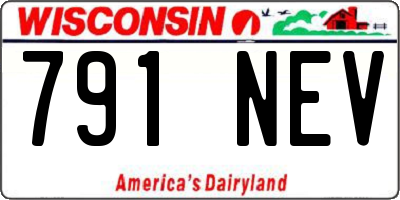 WI license plate 791NEV