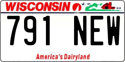 WI license plate 791NEW