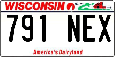 WI license plate 791NEX