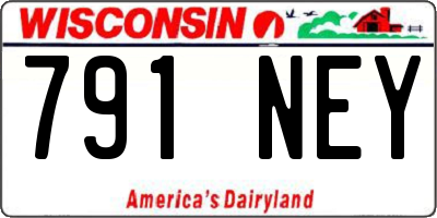 WI license plate 791NEY