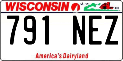 WI license plate 791NEZ