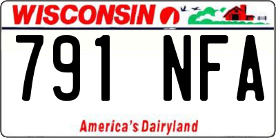 WI license plate 791NFA