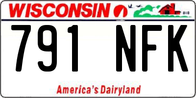 WI license plate 791NFK