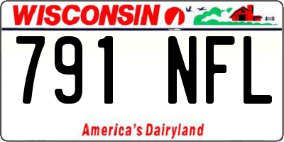 WI license plate 791NFL