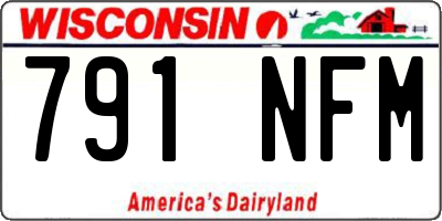 WI license plate 791NFM
