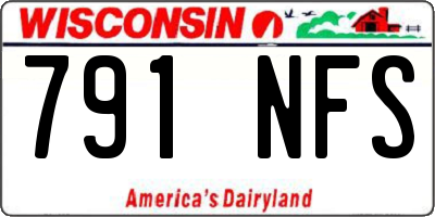 WI license plate 791NFS