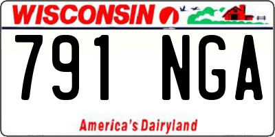 WI license plate 791NGA