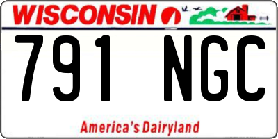 WI license plate 791NGC