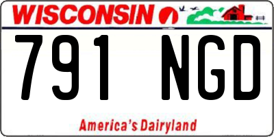 WI license plate 791NGD