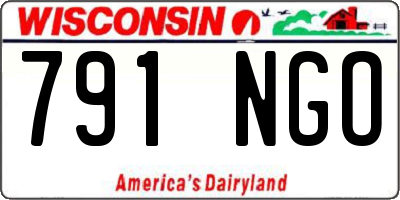WI license plate 791NGO