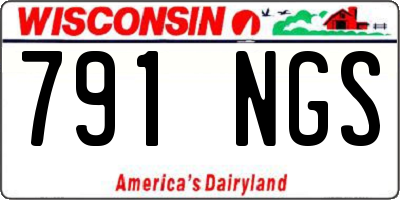 WI license plate 791NGS