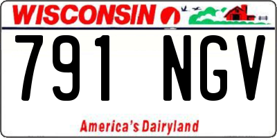 WI license plate 791NGV