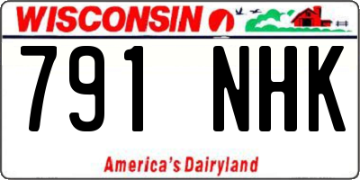 WI license plate 791NHK