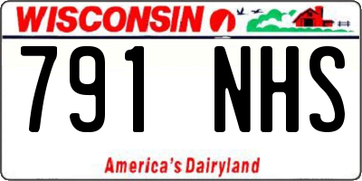 WI license plate 791NHS