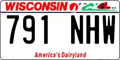 WI license plate 791NHW