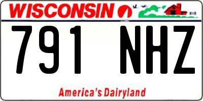 WI license plate 791NHZ