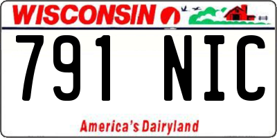 WI license plate 791NIC