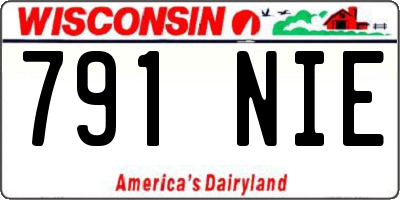 WI license plate 791NIE