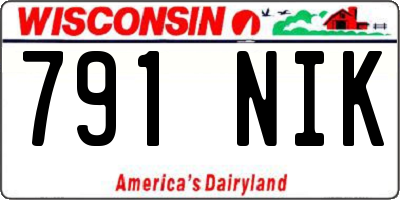 WI license plate 791NIK