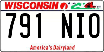 WI license plate 791NIO