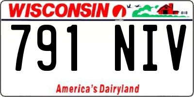 WI license plate 791NIV