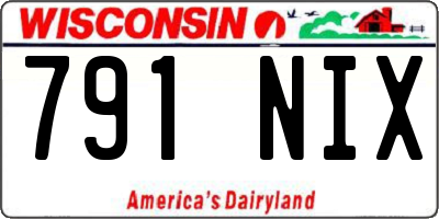 WI license plate 791NIX
